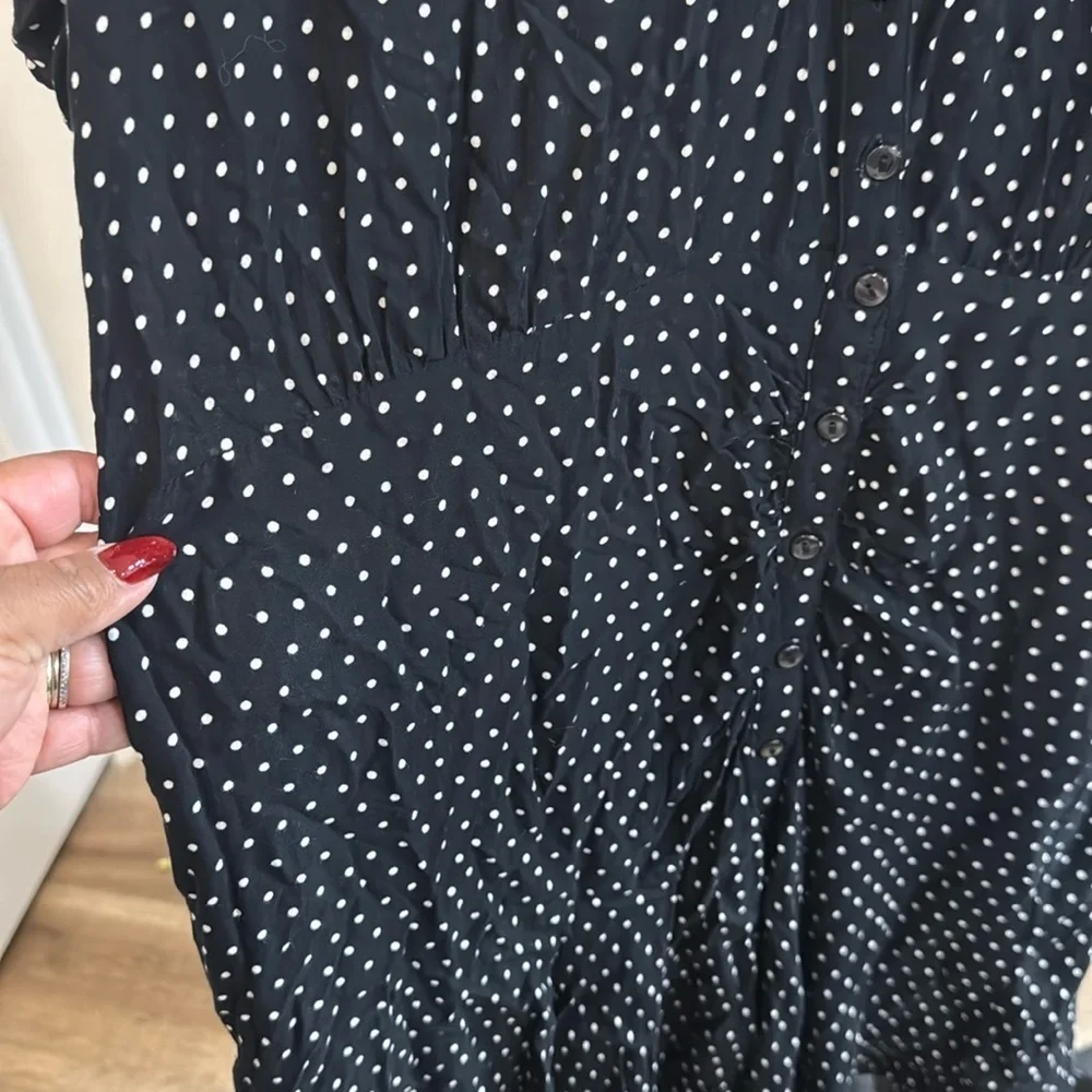 Free People Black and White Ruffled Mini Sundress